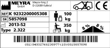 Identifikace vozíku K jednoznačné identifikaci v případě dotazů nebo při objednávce náhradních dílů naleznete na typovém štítku tyto údaje:: viz vzorový typový štítek [1] 1 1.