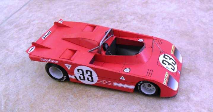 Alfa Romeo 33 TT 3 - Sebring, USA, 1972 kód: MM002 Vystřihovánka papírového modelu v měřítku 1:24, vytištěná laserovým tiskem na papíře 120g/m 2.