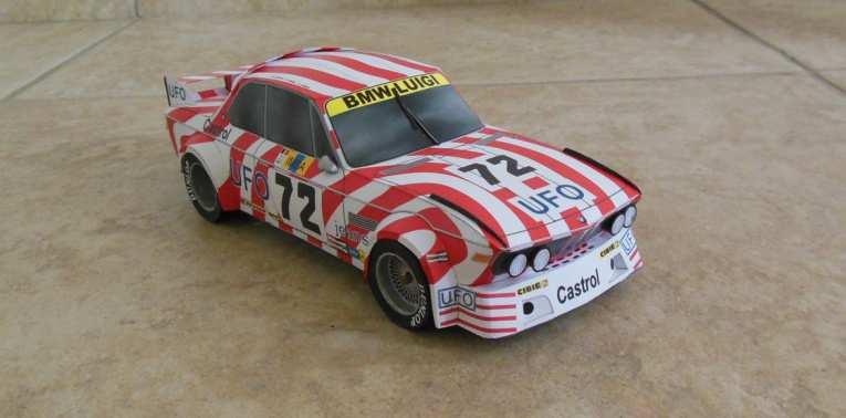 BMW 3.0 CSL, ETCC 1977 kód: MM027 Vystřihovánka papírového modelu v měřítku 1:24, vytištěná laserovým tiskem na papíře 120g/m 2.
