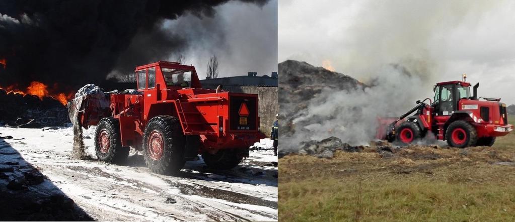 Kolový nakladač JCB 437 / KN 251 provádění zemních prací, nakládání zeminy a jiných materiálů, rozkrývání požářiště a zpřístupnění ohnisek požárů práce strojníka s použitím IDP odklízení velkého