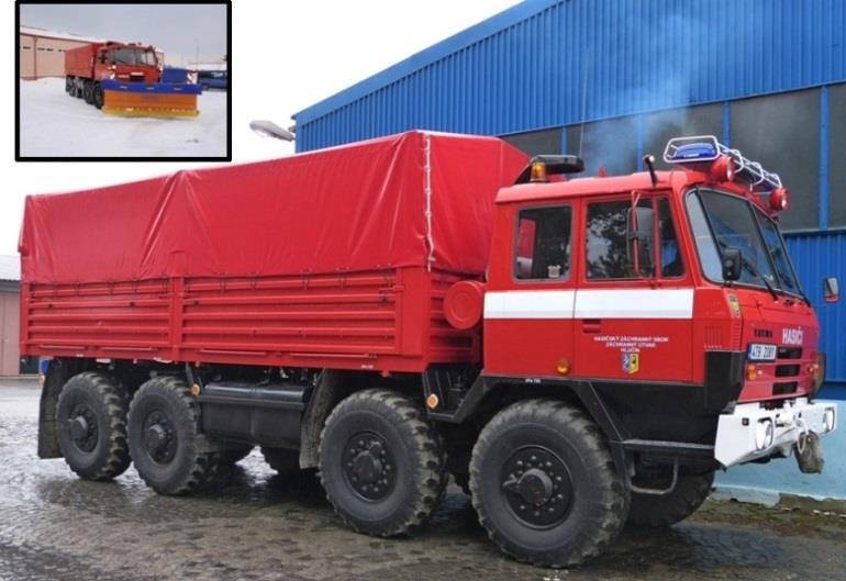 Nákladní automobil Tatra T815 VVN evakuace osob i z těžko přístupných míst a zaplavených oblastí vyprošťovací práce pomocí navijáku vyprošťování a odtažení nepojízdné nebo havarované techniky