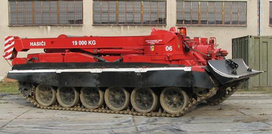 Stroj Vyprošťovací tank VT 72B vyprošťování zapadlých, zavalených, převrácených vozidel, vlaků, lodí, aj.