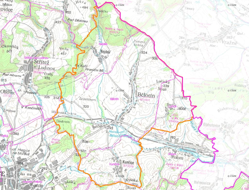 A. NÁZEV OBCE Název části obce (ZSJ): Bělotín Mapa A: Území obce Přehledová mapka