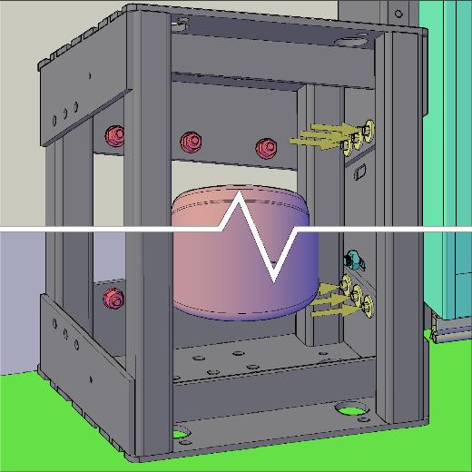 4. OSAZENÍ KLECE S HYDRAULICKÝM AGREGÁTEM Obrázek 4 Klec hydraulického agregátu [1.5] je dodávána s již namontovaným agregátem [1.