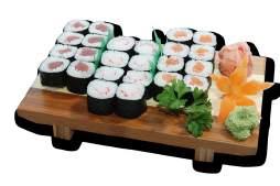 S29. Maki set 24ks losos, tuňák, krabí tyčinky 24ks salmon, tuna, crab sticks 24pcs 219,-