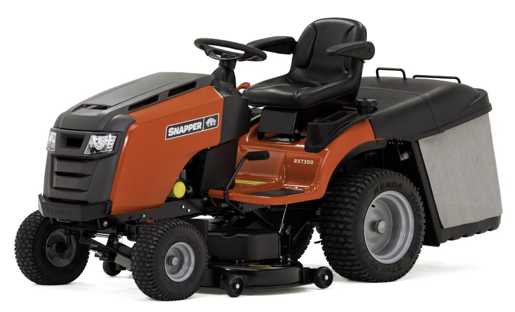 Motor Briggs & Stratton Professional Series 8270 V-Twin OHV Ukazatel stavu paliva na obrazovce Extra malý poloměr otáčení 36 cm Měkčený povrch volantu SNAPPER RXT 300 Velké nastavitelné sedadlo s