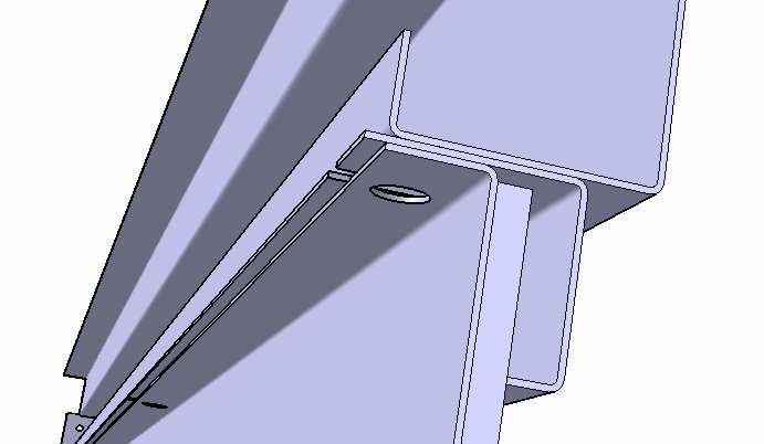 - řez a v něm detail lišty polyreye, která je