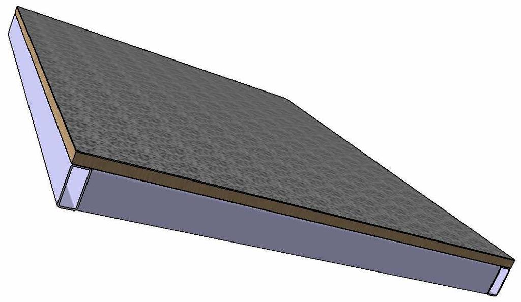 protipožární plech a z vrchní strany nalepen protiskluzový materiál altro lepidlem