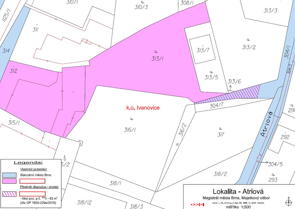 25. prodej části pozemku p. č. 304/1 (dle GP č. 1800-229a/2018 označené jako pozemek p. č. 304/193) o výměře 83 m², to vše k. ú.