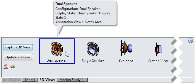 SOLIDWORKS MBD SOLIDWORKS MBD CommandManager pro sestavy Podporuje všechny nativní 3D data dílů a sestav SOLIDWORKS, jako jsou konfigurace, omezení a informace k výrobě produktu.