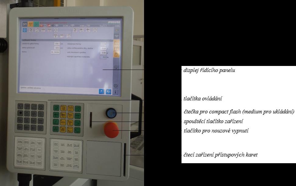 Před zahájením vstřikování je potřeba zapnout stroj hlavním vypínačem,