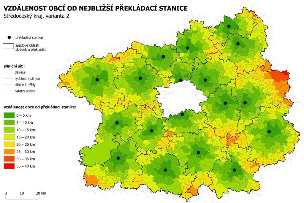 Pro přepravu odpadů z jednotlivých stanic bude využita především železniční doprava.