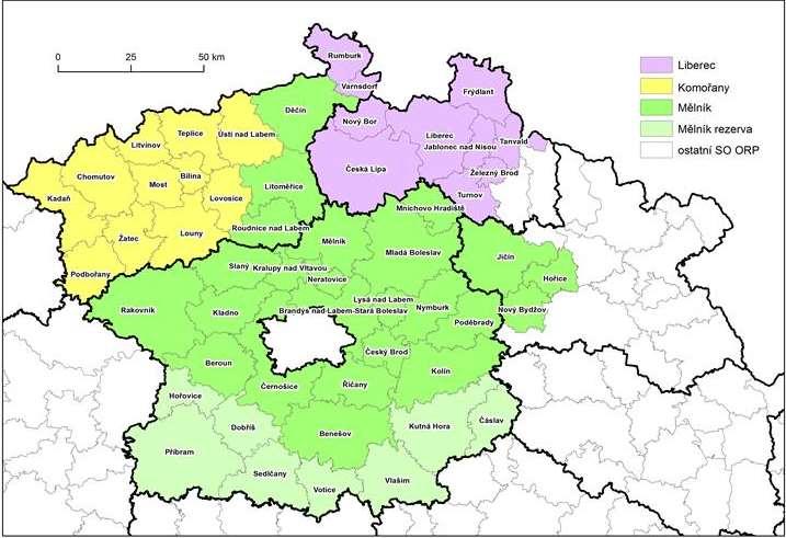 Turnov 6 077 Ústí nad Labem 26 194 Varnsdorf 4 682 Vlašim 6 776 Votice 3 617 Žatec 7 299 Železný Brod 2 265 Praha 335 949 Spádové území ORP k jednotlivým zařízením je zobrazeno v mapě (obr. 2).