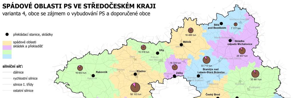 5. Přeprava odpadů k energetickému využití do ZEVO Mělník 5.1. Výchozí podmínky Jak již bylo uvedeno, optimální variantou pro přepravu odpadů do ZEVO Mělník je kombinace silniční a železniční dopravy.