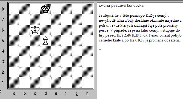 Pokud ne, slabší strana se ubrání. Cílem bylo ukázat, že na šachovnici existují vztahy mezi figurami a pěšci.