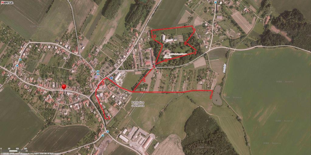 Mapa s plánem naučné stezky Alfréda Skeneho Obr. č.