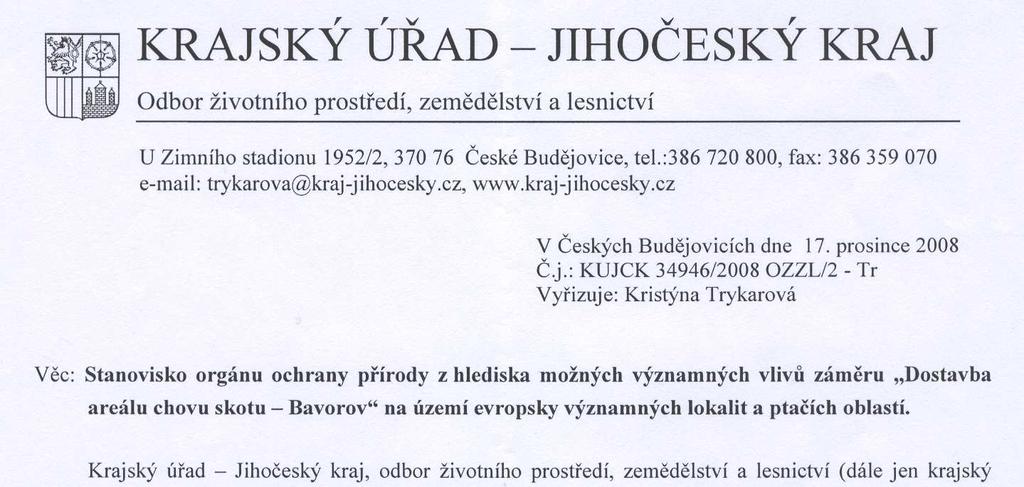 Dostavba areálu chovu skotu - Bavorov Strana
