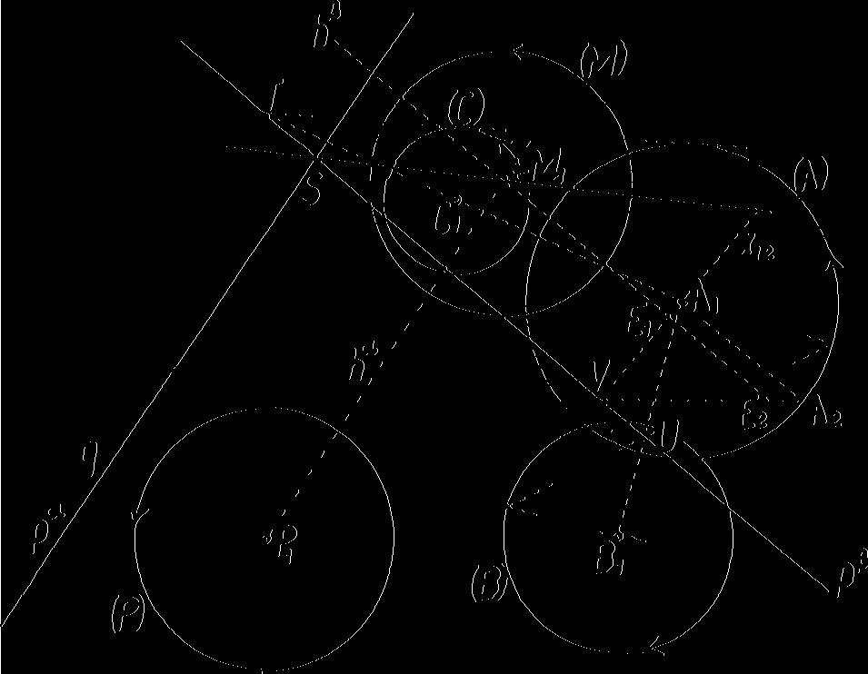 Prvnímu poli patří v prostoru rovina a = (q, P), druhému rovina p == ( 1, B, C). Hledaná řada odpovídá průsečnici obou rovin. Sestrojení. V obr.