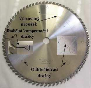 Tab. 1 Technické parametry zkoumaného kotouče Parametry pilového kotouče K400B Průměr pilového kotouče D [mm] 400 Počet zubů z 72 Průměr upínací díry d u [mm] 30 Tloušťka těla kotouče s [mm] 3,2