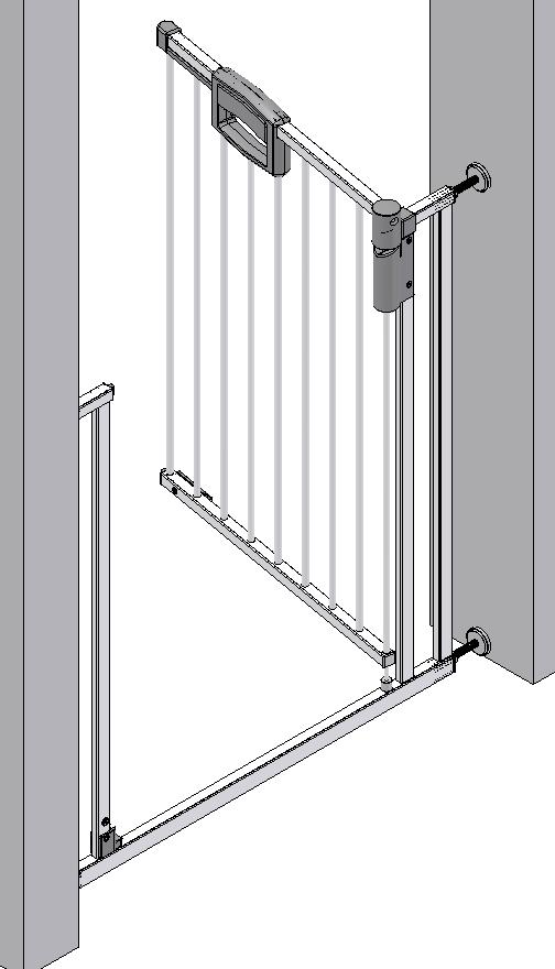 6 max. 6 cm Der Abstand zwischen Schutzgitter und Wand bzw. Tür sollte nicht mehr als 6 cm betragen.