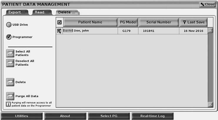 5. When the read operation initiates successfully, the system displays a message stating that Protected Health Information is being read from the USB pen drive or the hard drive. 6.