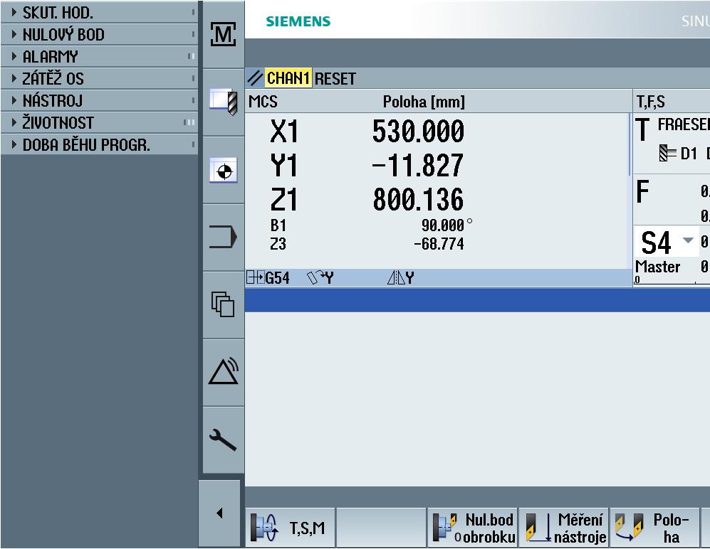 Obsluha systému SINUMERIK Operate pomocí panelu Multitouch 3.5 Rozšíření s funkcí Sidescreen (jen 840D sl) 3.5.3 Standardní pomocné funkce Otevření panelu Sidescreen Aby se zobrazil panel Sidescreen, dotykem aktivujte šipku v navigačním panelu.