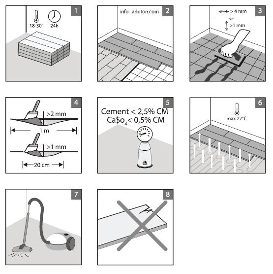 NÁVOD K POKLÁDCE PODLAHY ARBION LIBERAL CLICK Příprava Během přepravy a skladování panelů doporučujeme potupovat opatrně. Doporučujeme přepravovat a skladovat výrobek ve vodorovné poloze.