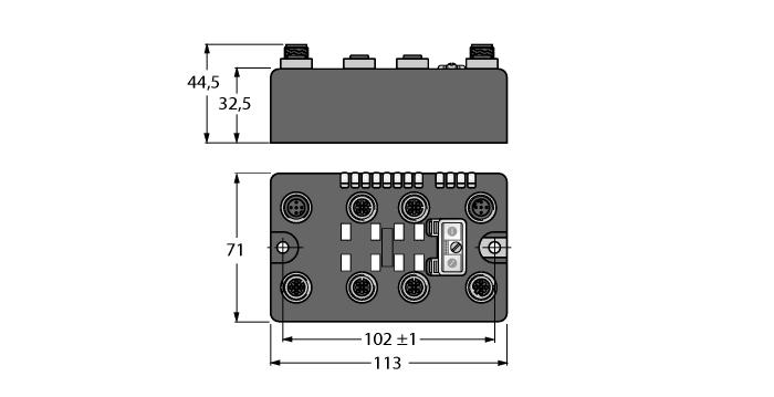 Kompaktní bloky I/O On-Machine sběrnice Feldbus EtherNet/IP, Modbus TCP nebo PROFINET slave integrovaný Ethernet přepínač 10 Mbps / 100 Mbps připojení sběrnice pomocí dvou 4pinových konektorů M12,