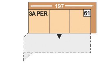 60 3APEL 61 3APER 197 94 92 3-sedák s funkcí trapézového příčného lůžka, područka vlevo nebo vpravo, možné pouze v kombinaci s