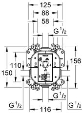 160 mm VIGLIVNTW 383425 Vanová termostatická VIGLIVND 383420 idetová s výpustí