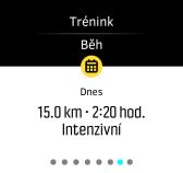Máte-li naplánované Moves, hodinky budou po synchronizaci se systémem Movescount zobrazovat, jaký příští Move vás čeká. Postup zobrazení příštích plánovaných tréninků: 1.