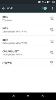 Dostupné Wi-Fi sítě se zobrazí v možnosti Wi-Fi.