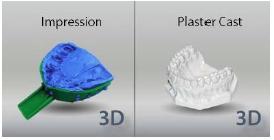 11 3D SNÍMKOVÁNÍ MODELŮ 3. Vyberte program Pro otiskovací materiál zvolte 3D Models > Impression Pro sádrové odlitky zvolte 3D Models > Plaster Cast 4.