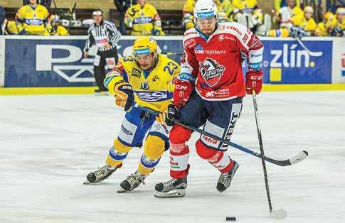 Dva poslední zápasy čtyři góly. Útočník LUKÁŠ NAHODIL vyrovnal utkání ve Zlíně v čase 59:54, Dynamo v nastavení získalo druhý bod. Fotografie: www.hokej.zlin.