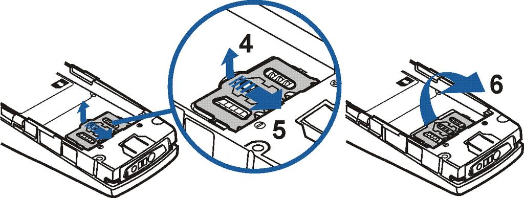 2. Pro uvolnìní dr¾áku SIM karty mírnì zdvihnìte pøední hranu krytu dr¾áku