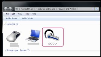 Připojení ke spárovanému počítači (Windows 7) Před zahájením operace zajistěte následující: V závislosti na používaném počítači je možné, že budete muset zapnout integrovaný adaptér Bluetooth.