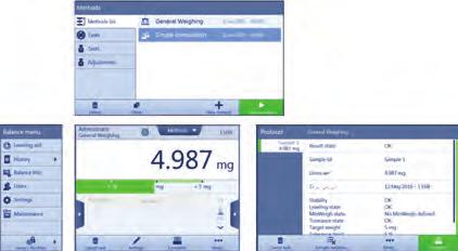 3.2 Stručný přehled hlavní sekce Domovská obrazovka General Weighing (1) je