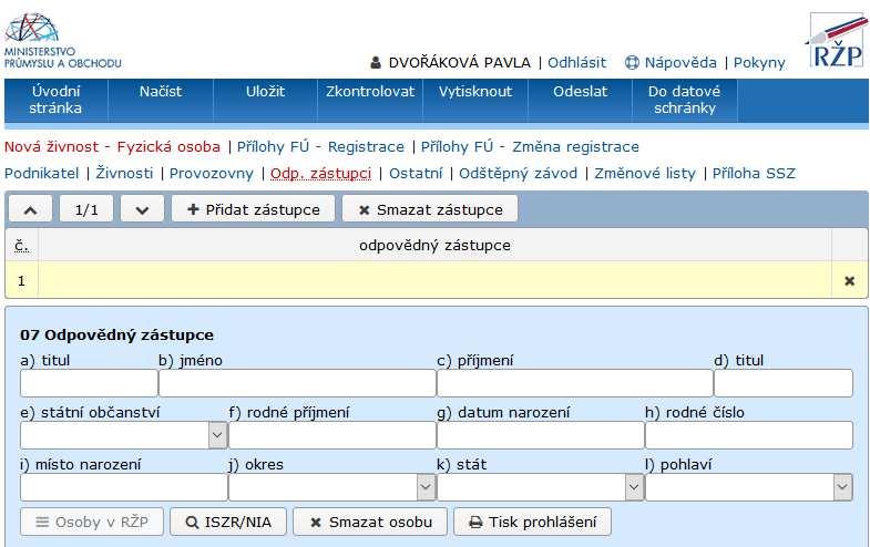 5 ZPRACOVÁNÍ PODÁNÍ V APLIKACI JRF 5.1 Přihlášení uživatele V aplikaci JRF je možné využít online služby elektronické identifikace uživatele z identifikačního portálu eidentita.cz.