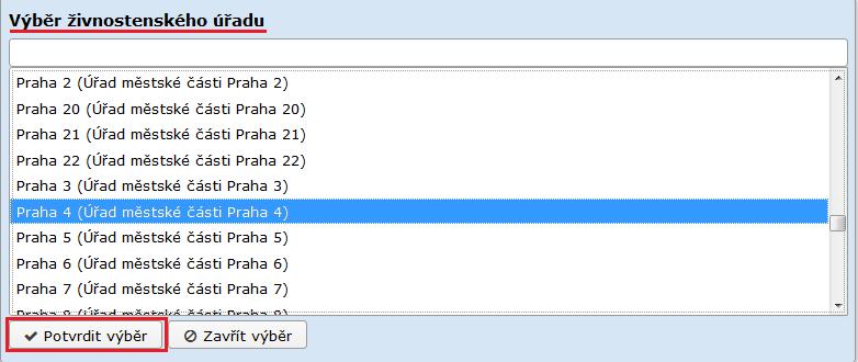 Potvrzením výběru ŽÚ se uživateli otevře v prohlížeči webový portál datových schránek.