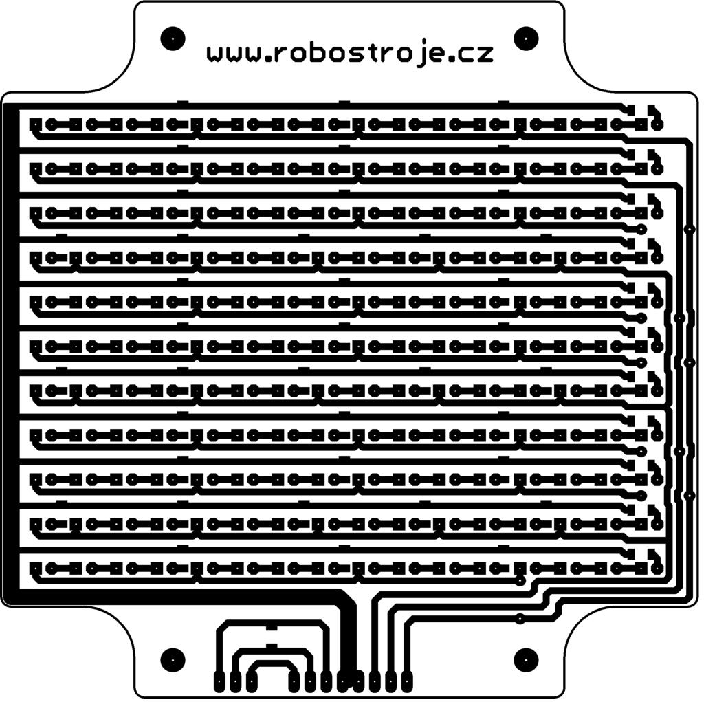 LED panel - motiv plošného spoje: LED panel je navržen na jednostranné desce