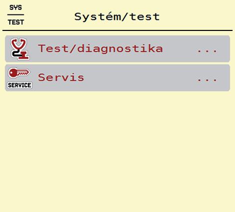 Obsluha AXENT ISOBUS.9 Systém/test V tomto menu se provádějí nastavení systému a testů pro ovládání stroje. Vyvolejte menu Hlavní menu > Systém/test. Obrázek.