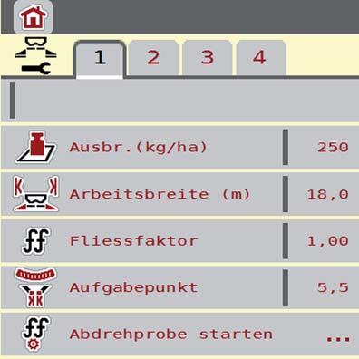 Obsluha AXIS ISOBUS.6 Nastavení pro stroje M EMC Nastavení prováděná v jednotlivých menu jsou velmi důležitá pro optimální automatickou regulaci průtoku (funkci M EMC).