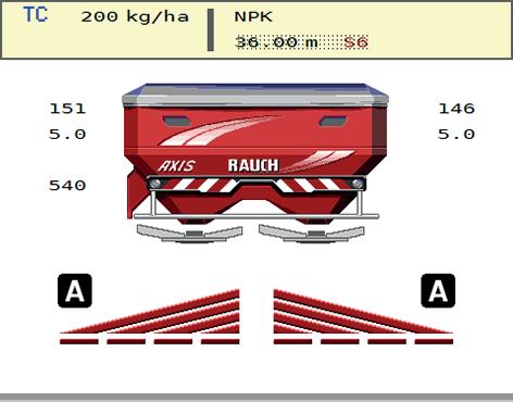 Rozmetací provoz s ovládáním stroje AXIS ISOBUS 5 5.9 GPS Control Ovládání stroje AXIS ISOBUS lze kombinovat se zařízením vybaveným funkcí GPS.