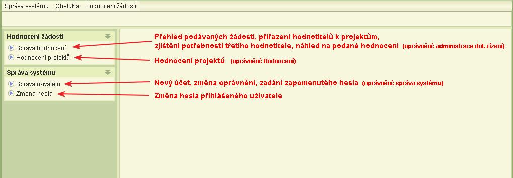 4 Menu aplikace - kde co najdete Po přihlášení do aplikace se otevře obrazovka, která obsahuje v horní i levé části hlavní menu pro práci s aplikací.