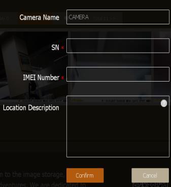 Camera Name = Pojmenování fotopasti SN = Výrobní číslo IMEI