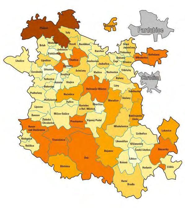 2.1.1. Obyvatelstvo Na území Železnohorského regionu žije v 72 obcích celkem 44 977 obyvatel (k 31. 12. 2013).