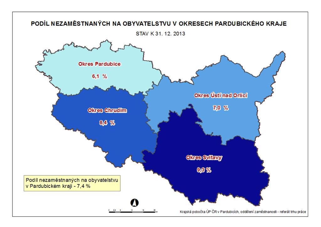 Graf 14 Vývoj nezaměstnanosti v Železnohorském regionu v letech 2008-2014 Zdroj: Úřad práce Pardubice Celkem žije v Železnohorském regionu 38 074 obyvatel v aktivním věku (15 64 let), z tohoto počtu