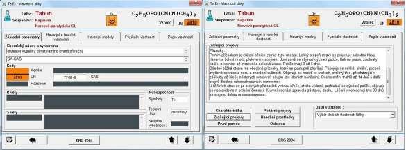 projevy látky i ochranu před BCHL. BCHL Tabun a její zraňující projevy dle databáze softwaru TerEx.