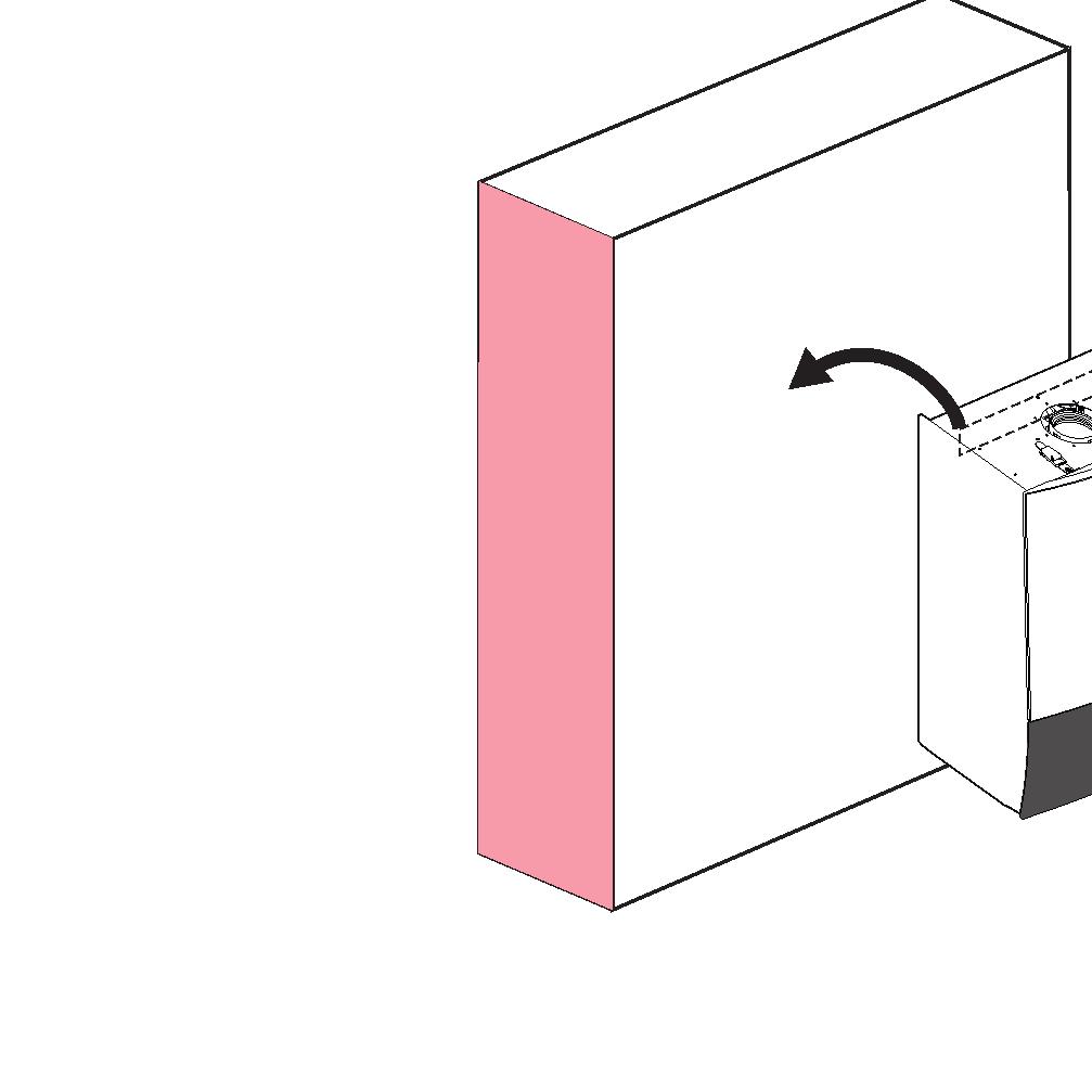 Flue ut must inline 3 wy from the unit, to llow the onenste to rin k to the oiler. >3 >3 4.