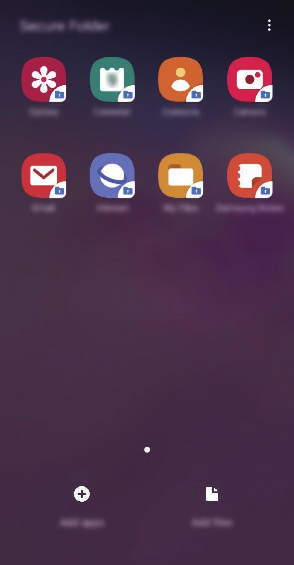 Nastavení Zabezpečená složka Zabezpečená složka chrání váš soukromý obsah a aplikace, jako jsou fotografie a kontakty, před ostatními.